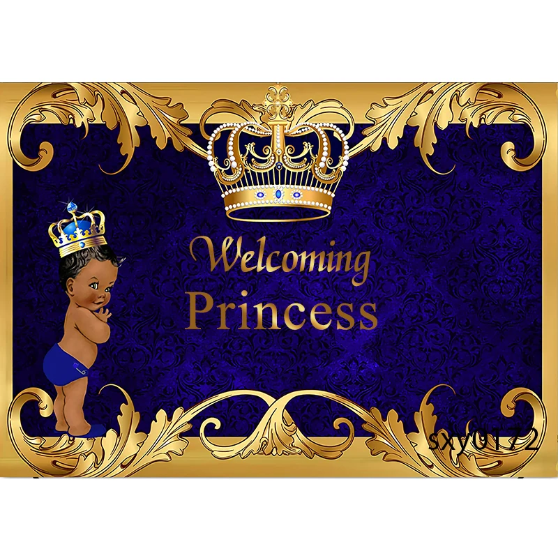 Sensfun rosa blu Royal Princess Prince fotografia sfondo corona d'oro bambini neonato doccia 1 ° compleanno festa sfondo