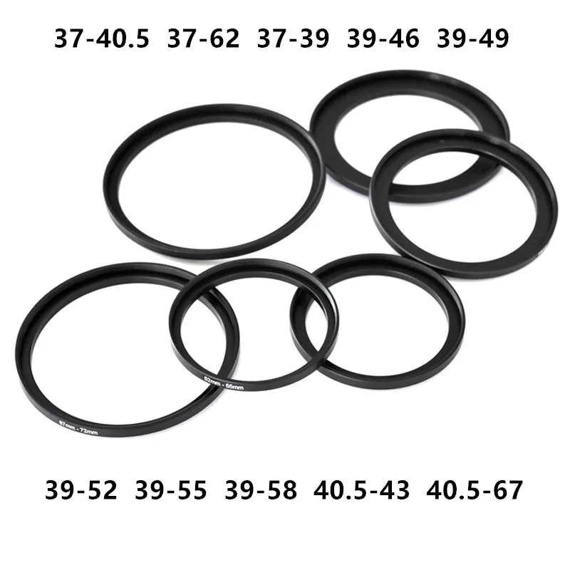 

10pcs 37-40.5 37-62 37-39 39-46 39-49 39-52 39-55 39-58 40.5-43 40.5-67mm Metal Step Up Rings Lens Adapter Filter Set