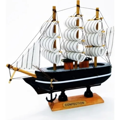 Deco Elite Wood Handmade Sailing Boat Model 19 cm