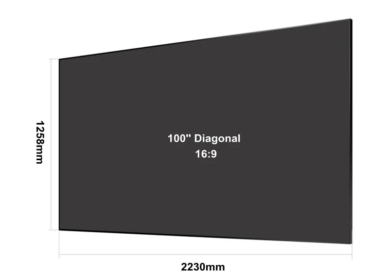 100 ''8K 3D ALR 96% Umgebungs Licht Verdunkelung Flexible Weiche Fresnel Flache Fixiert Wand Montage Für Kurze werfen Projektor – Detail 16