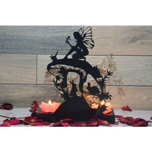 Pnr Decor Trıple Angel Metal Candle Holder Candlestick