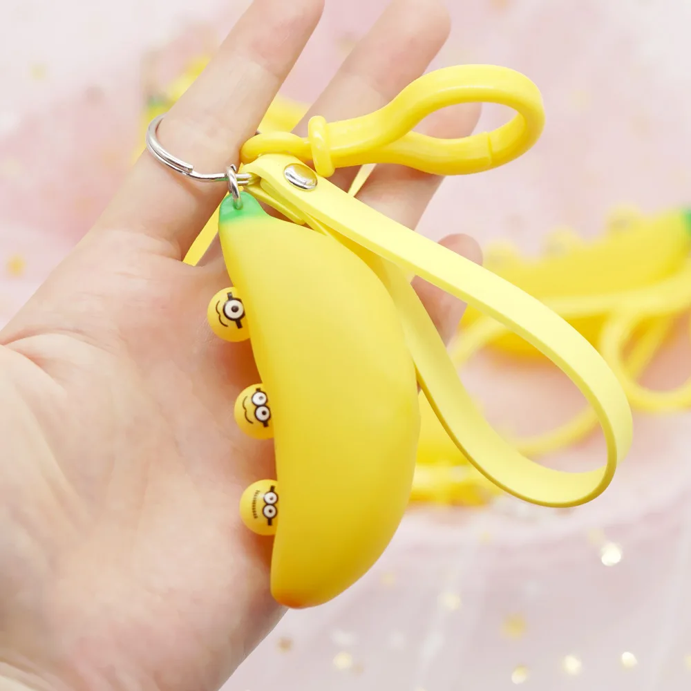 1 Pc Fun Populaire Decompressie Banaan Sleutelhanger Hanger Squeeze Speelgoed Stress Verlichten Lastig Gadgets Novel Gag Kids Toy Gifts