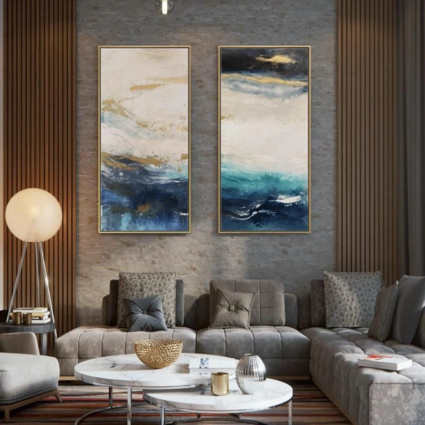 

Дуплекс гостиная фон стены ручной работы холст картина маслом абстрактная вертикальная версия крыльцо коридор украшения дома плакаты