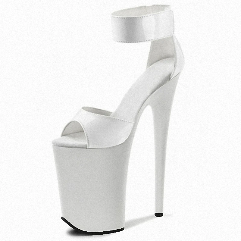Sexy Fetish Open Toe Sandals 10 inches High heeled Platform Pole Dance 26cm Stiletto Heels Cross dressing Roman flock Gothic New