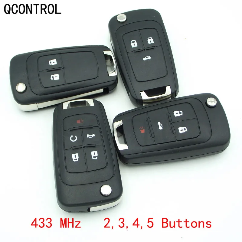 QCONTROL 2/3/4 pulsanti chiave a distanza per auto fai da te per Chevrolet Malibu Cruze Aveo Spark Sail 433MHz controllo allarme Fob