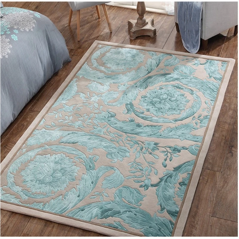 

Hand carved wool rugs, flowers for the living room bedroom corridor carpet. Customizable color/size