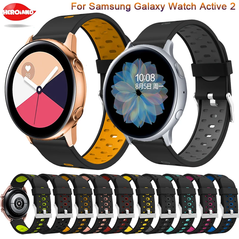 

20mm Watch strap for Samsung Galaxy Watch Active 2 40/44mm Sport silicone Smart Wristbands for Samsung Gear S2 Classic 732 strap