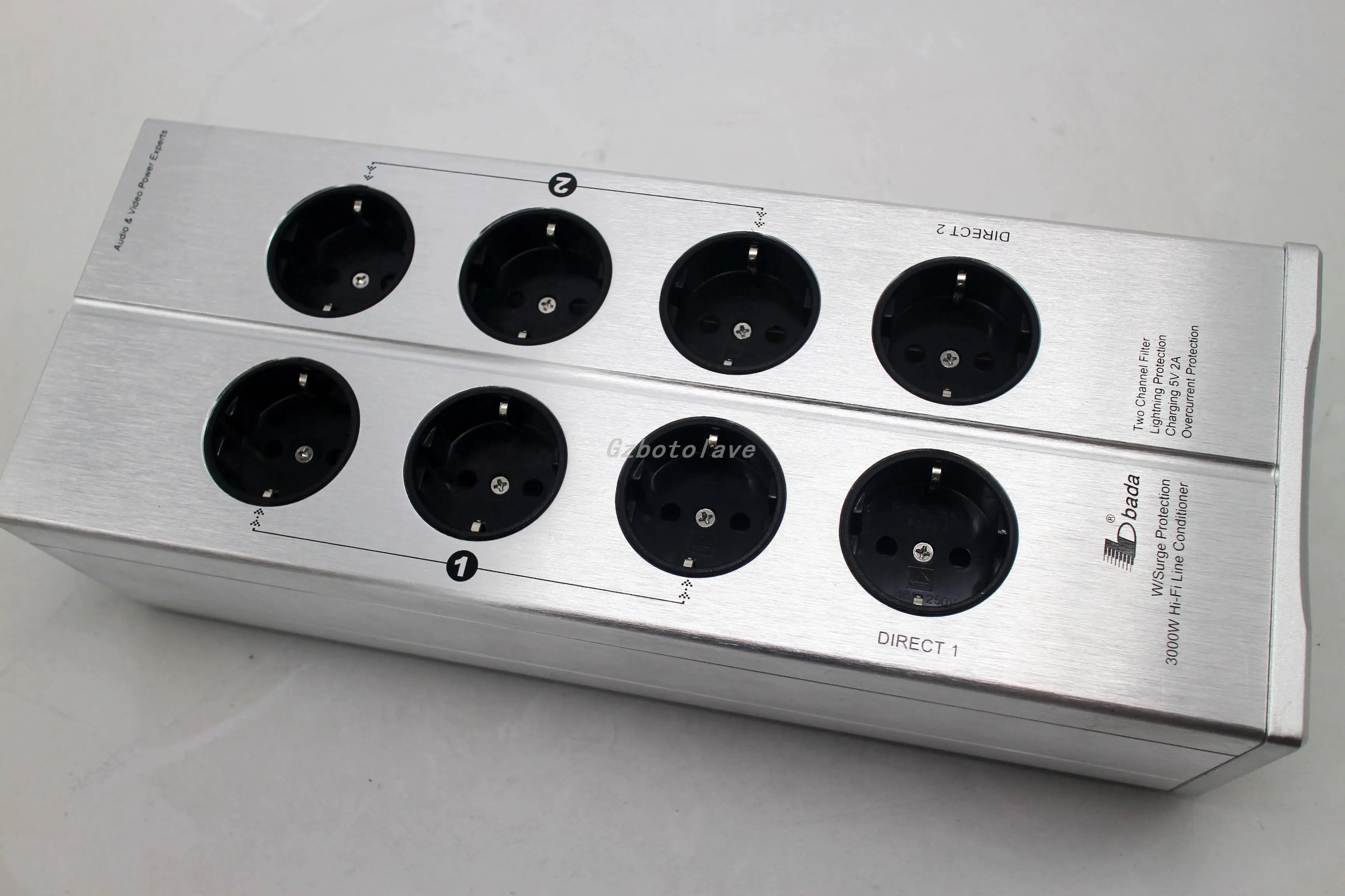 قوة كبيرة 3000 واط Bada 5610 الاتحاد الأوروبي التوصيل مرشح الطاقة مرشح الصوت Schuko المقبس 2 قناة إمدادات الطاقة تصفية مع مخرج USB 5 فولت 2A