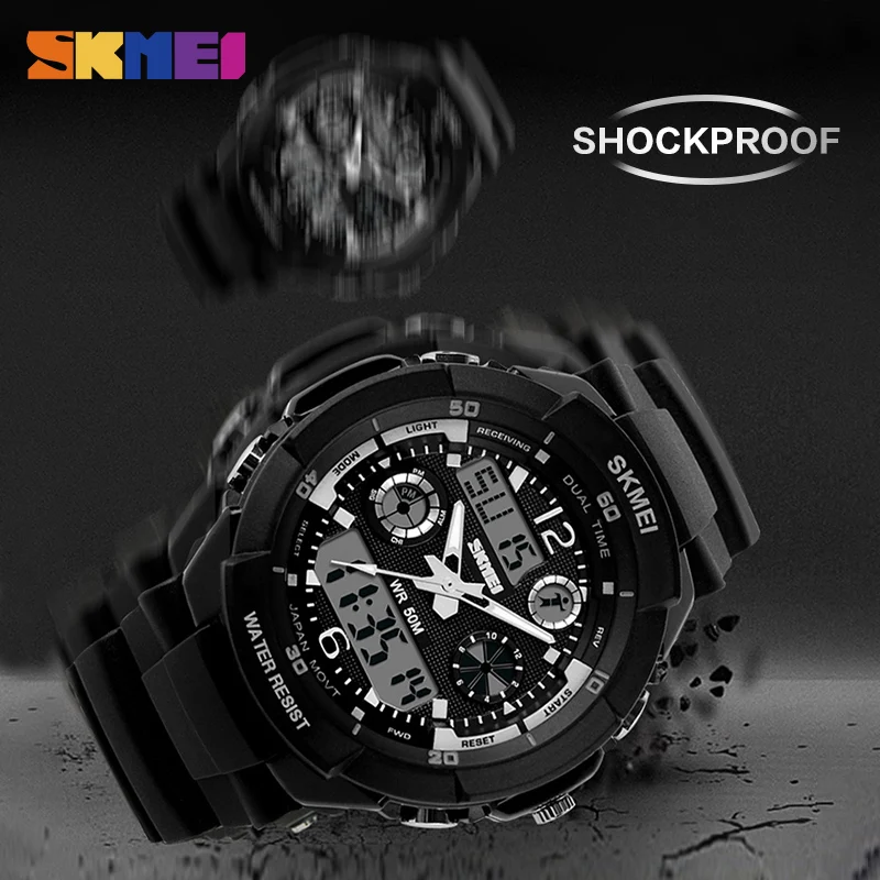 SKMEI Children Kids Watches Anti-Shock Waterproof Outdoor Sport Watch Men Fashion Digital Quartz Wristwatches Relogio Masculino