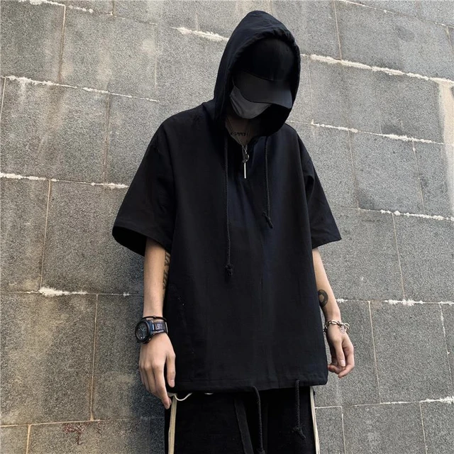 Men Women Hooded T shirt Hip Hop Clothes Harajuku Korean Fashion Short Sleeve Hoodie Tee Short Sleeve Tops Tshirt with Hood AliExpress