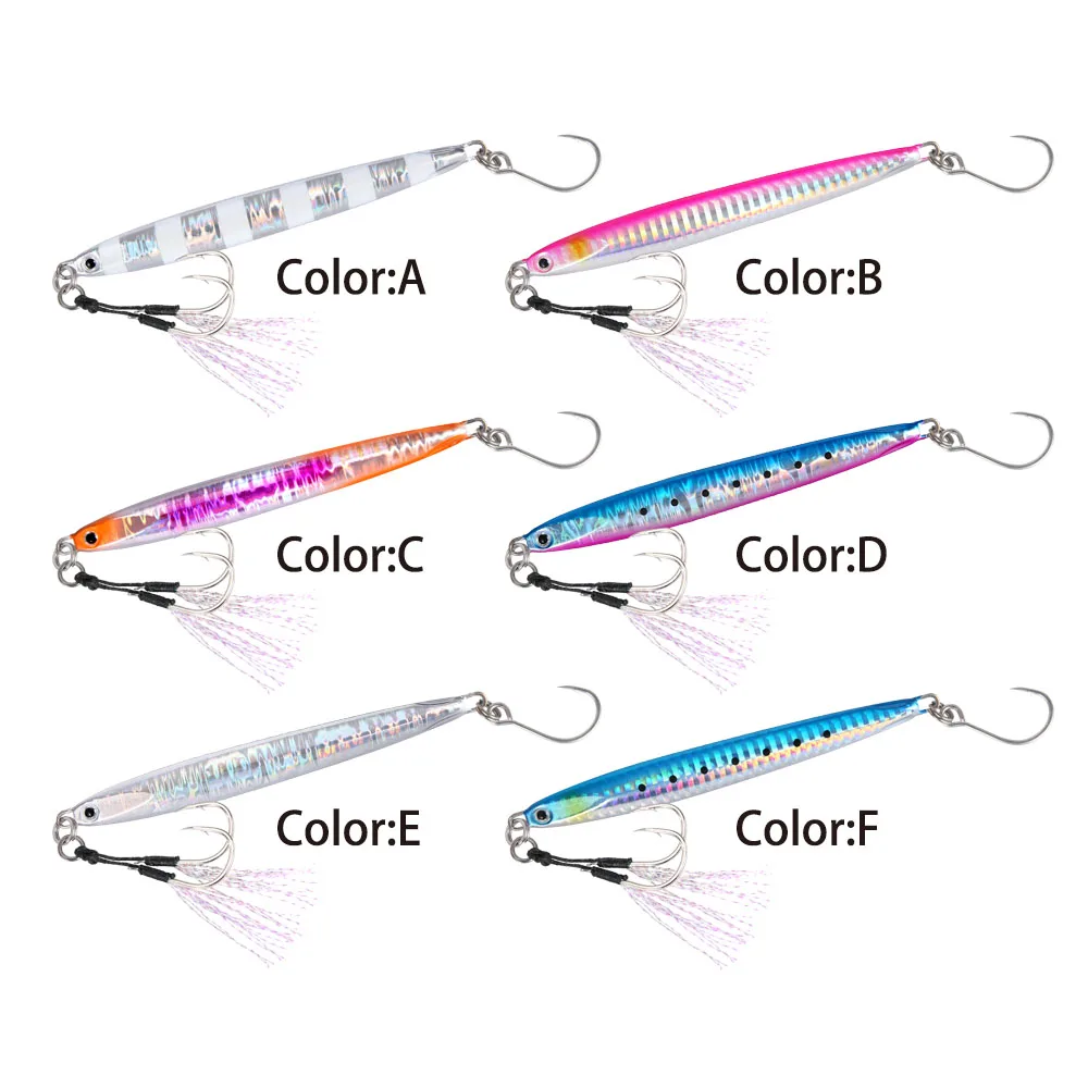 WEIHAI FSTK Super Slim long  Metal Casting Jig 20G 30G Shore Cast Jigging Spoon Fishing Lure Artificial Bait Tackle