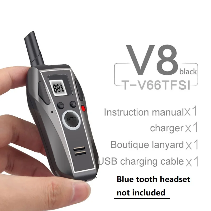 Handheld Portable Mini Bluetooth-Compatible Walkie Talkie VOX Handy Two Way Radio Life Radio Wireless Set  Intercom KSUN V8