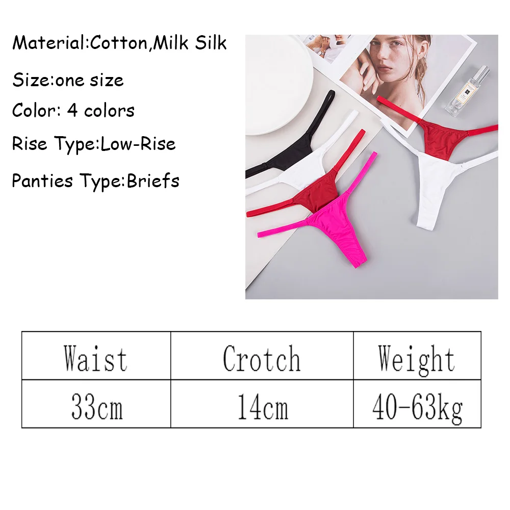 Thin Belt Bikini Bottom Thong Women\'s Lingerie Milk Silk Intimate Underwear Sexy Low-Waist G-string Swimsuit