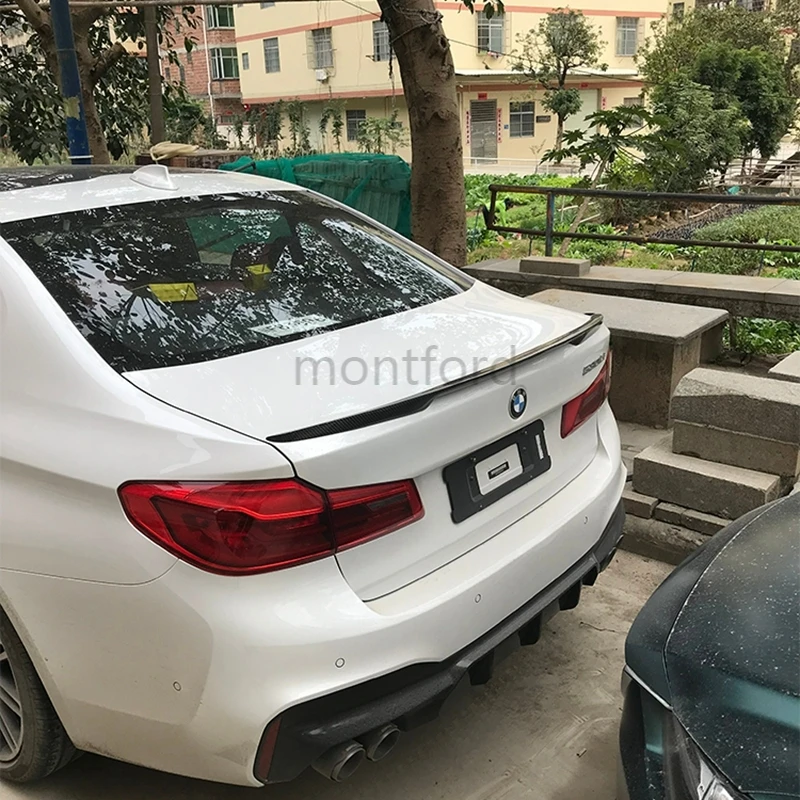 

Car Styling For BMW G30 G38 5 SERIES 530i 540i M5 Sedan 4Door 2017 2018 2019 Carbon Fiber Rear Trunk Lip Spoiler Wing Decoration