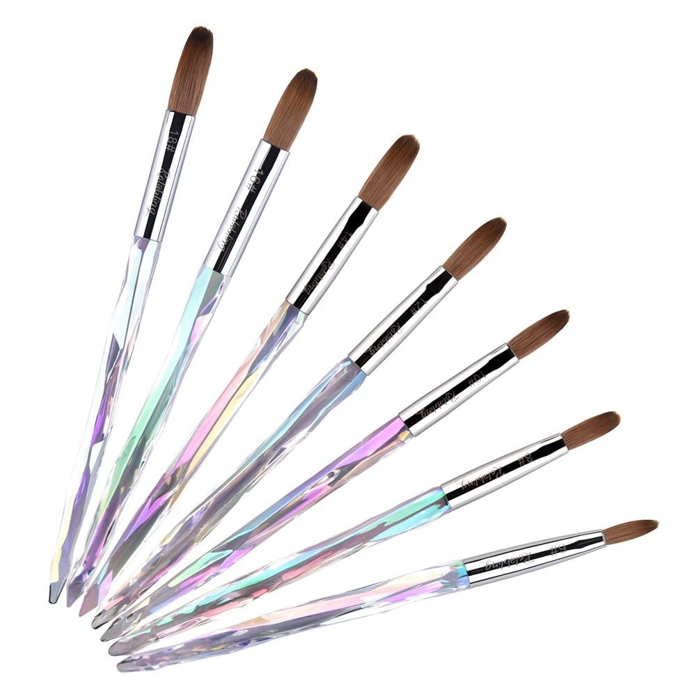 1pcs Kolinsky Acrylic Nail Brush 6/8/10/12/14/16/18 Liquid Powder Nail Buider Painting Drawing Carving Pen UV Gel Manicure Tool