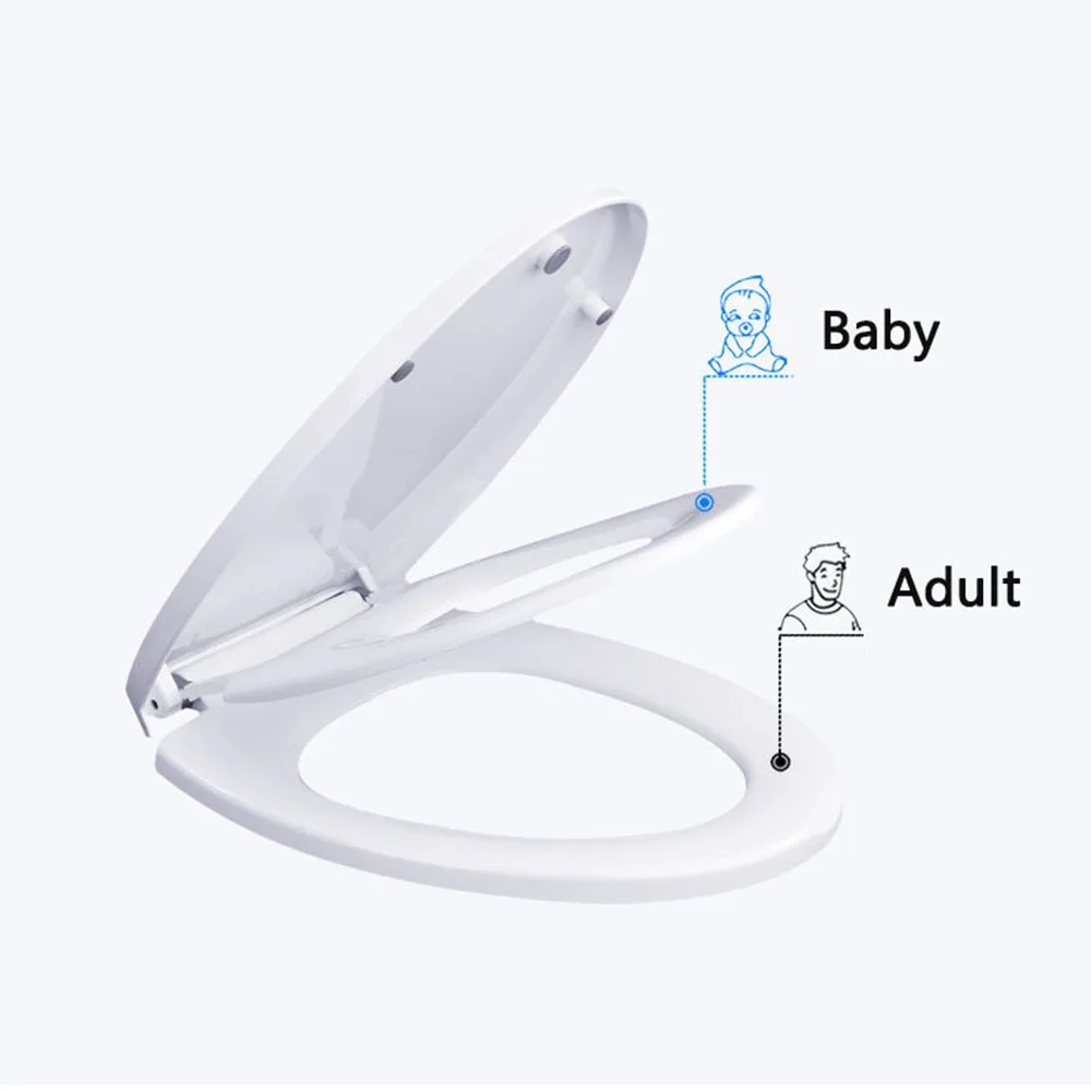 Double Layer Adult Toilet Seat Child Potty Training Cover Prevent Falling Toilet Lid For Kids PP Material Slow-Close Travel Pot