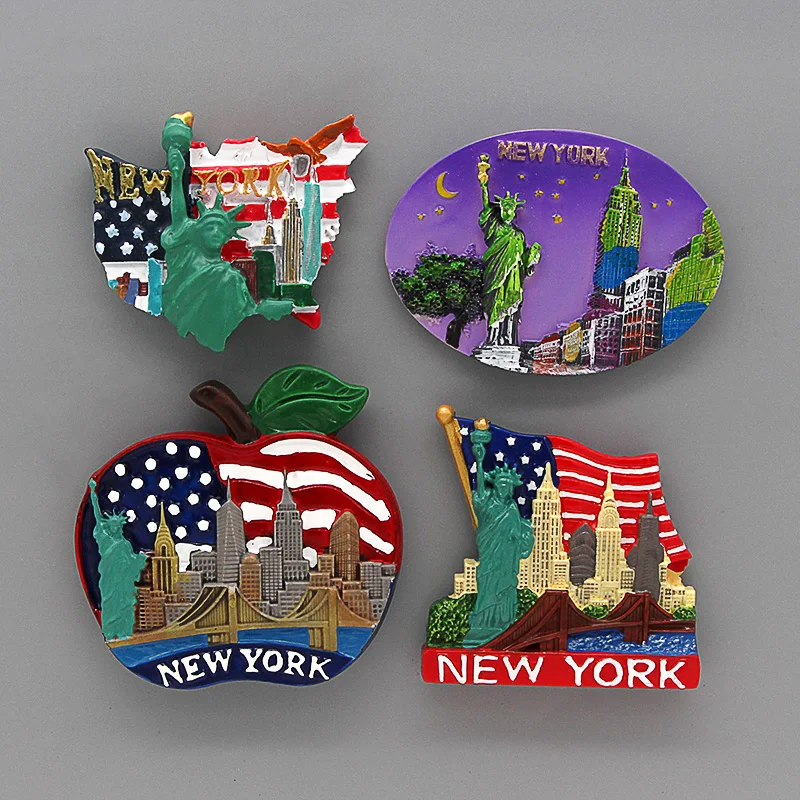 American Tourism New York Statue of liberty Atlantic City Times Square New York City fridge magnet magnetic refrigerator sticker