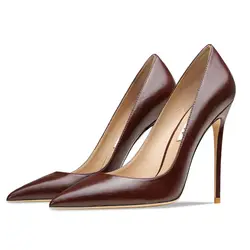 Heels For Women 2025 New Real Leather Pointy Toe High Heels Ladies Shoes With Low Heel Sexy Classic Luxury Pumps Office Shoes