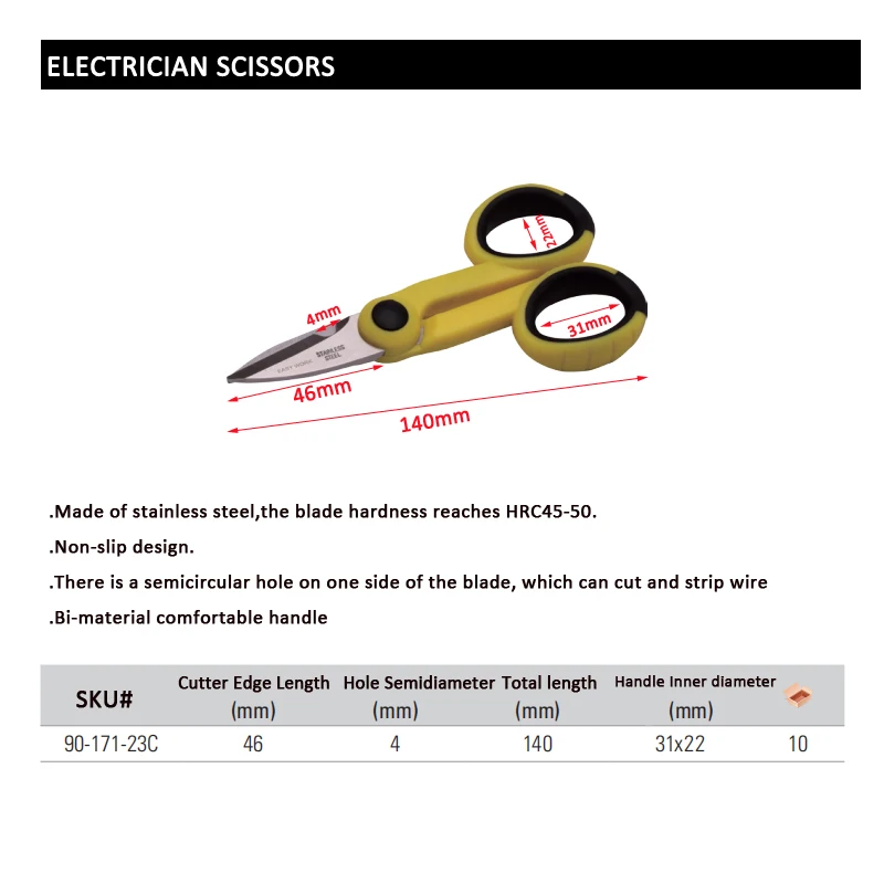 Stanley 1-pcs professional multi-purpose electrician scissors stripping wire cutting Tools fabric metal sheet stainless steel