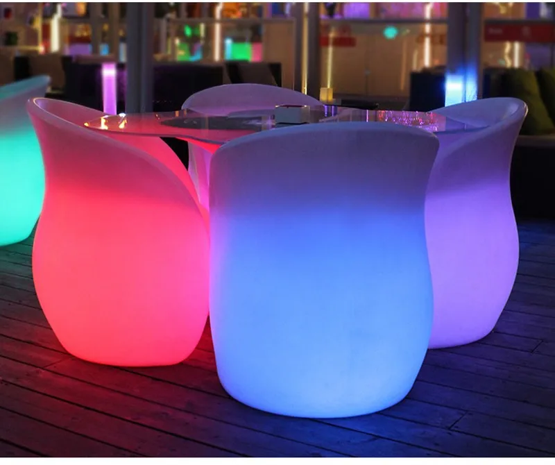 LED Rechargeable lilluminated Leisure Chair Armchair glowing led bar chair Living Room Furniture bar disco sofa Salon