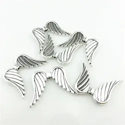 5Pcs/Lot Vintage Angel Feather Wings Spacer Beads Charms Wholesale DIY Alloy Guardian Angel Fairy Wings Pendant Jewelry Finding