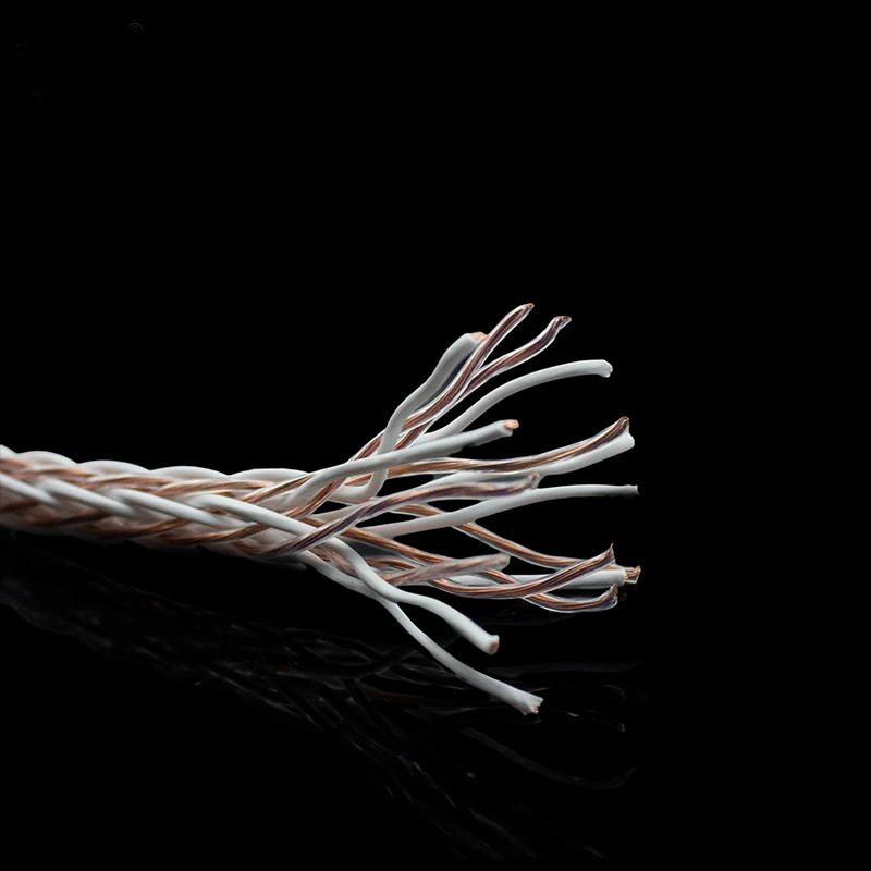 High Quality 8TC  OCC Copper Wire Cable for HIFI Audio Speaker cable Amplifier Turntable CD Player 16 Strands