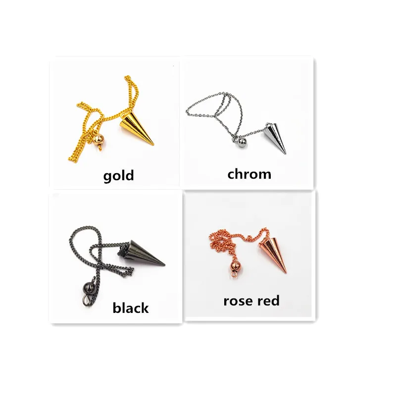 metal pendant pendule de reiki pendulum Amulet Healing Pyramid spiritual pendulums for dowsing Copper meatl Charms Chakra Amulet