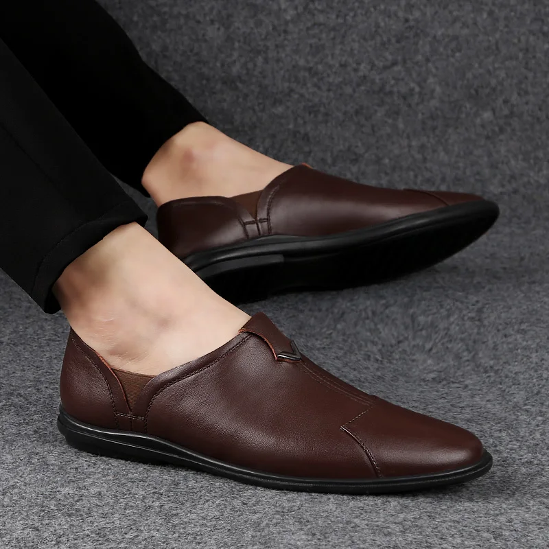 Man Summer Fashion Cowhide Casual Mules Male Breathable Half Loafer Slippers Hombre Genuine Leather Hollow Flat Half Mocassins