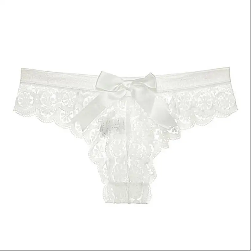 المثيرة الأزهار الدانتيل النساء ثونغ عودة وصمة عار الملمس القوس مثير الملابس الداخلية سراويل شفافة الصلبة الملابس الداخلية ملخصات للنساء S1324 #5