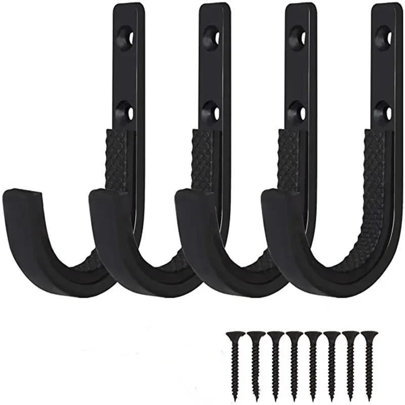 4pcs Gun Rack Shotgun Hooks Rifle Hangers Archery Bow Felt Lined Wall Mount Storage for Indoor Hanging Storing Any Slingshot