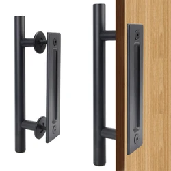 For Cabinet Cupboard Pull Flush Recessed Wood Door Handle Sliding Barn Door Handle Furniture Hardware Set 35-45MM Interior Door