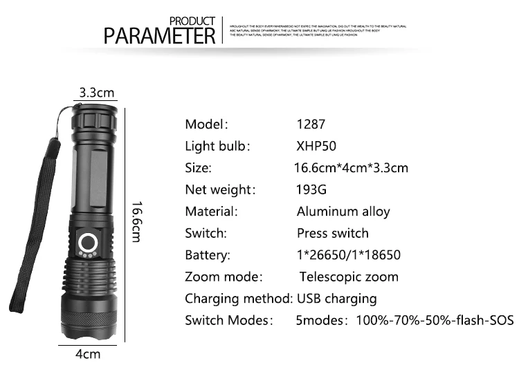 Ultra Bright XHP70.2 LED Flashlight XHP50 Rechargeable USB Zoomable Torch XHP70 18650 26650 Hunting Lamp for Camping