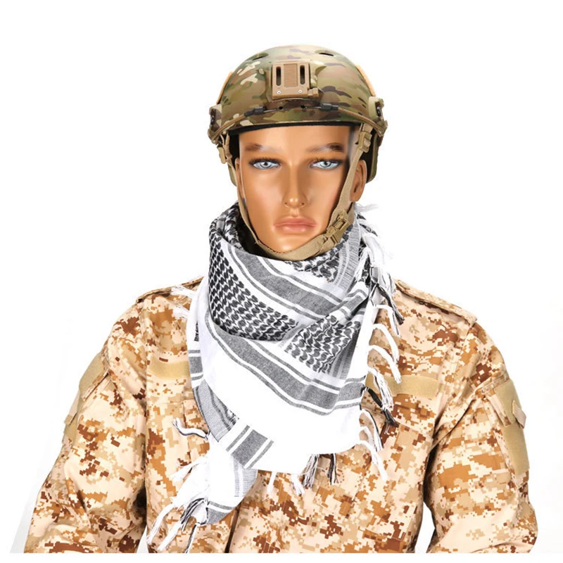 1pc Arabic Tactical Scarves Square Shawl Fishing Scarf Outdoor Sports Hiking Dust Windproof Military Desert Shemagh Keffiyeh