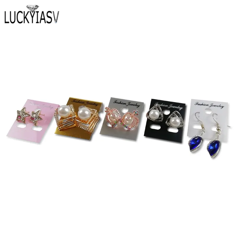 100Pcs Earring Plastic Display Cards Ear Stud Hang Holder Tag Jewelry Display earrings display cards