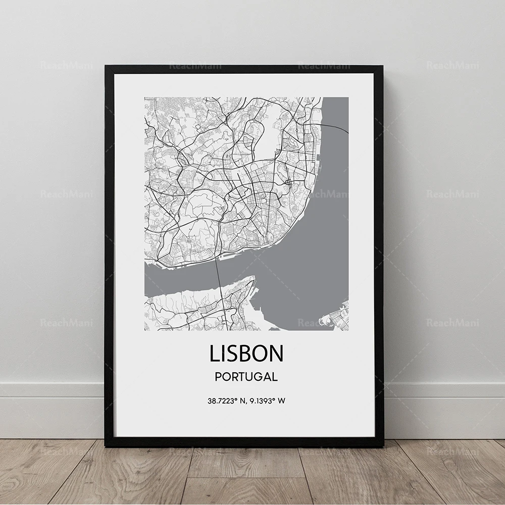 Southampton, Brighton, Birmingham, Philadelphia, Los Angeles printable city map wall art poster USA travel map poster
