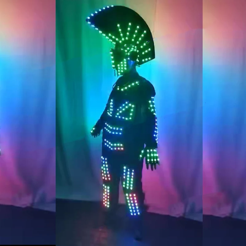 

Bar Nightclub Stage Dance Performance Show costume LED Robot Suit lumious Costumes color change party wear