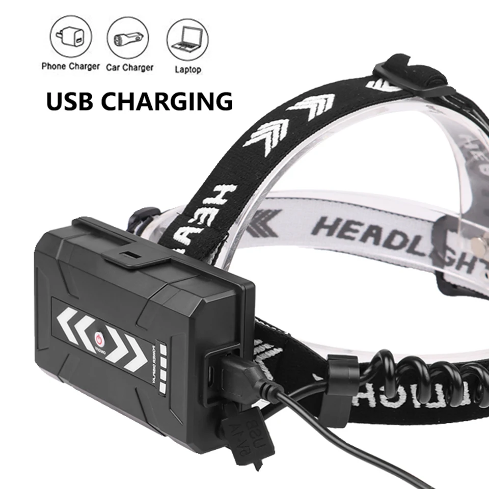 XHP90.2 Led Headlamp Zoomable Headlight Head Flashlight Lamp Torch Lantern Bulbs 3* 18650 Battery Usb Rechargeable Powerbank 40W