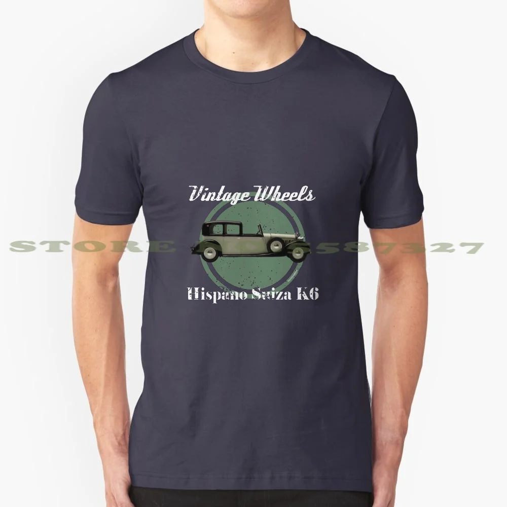 Vintage Wheels-Hispano Suiza K6 100% Pure Cotton T-Shirt Hispano Suiza Cars Vintage Classic Spanish French Swiss 30S 40S Wheels