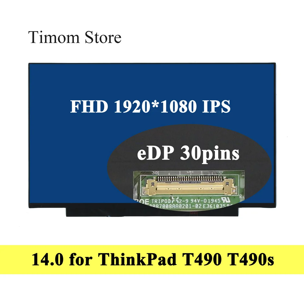 

Экран для ноутбука ThinkPad T490 20N2 20N3 20Q9 20QH 20RY 20RX Lenovo T490s 20NX 20NY 14,0 дюйма FHD IPS без винтовых отверстий, не сенсорный