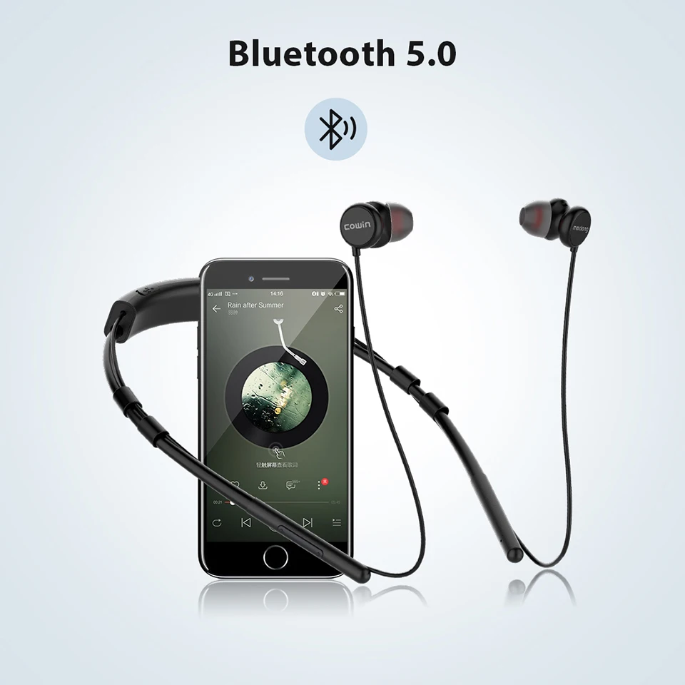 Cowin HE6 Drahtlose Kopfhörer Bluetooth 5,0 Headset Sport Ohrhörer für Laufende Gebaut-in Mic mit Magnetische Verbindung für telefon