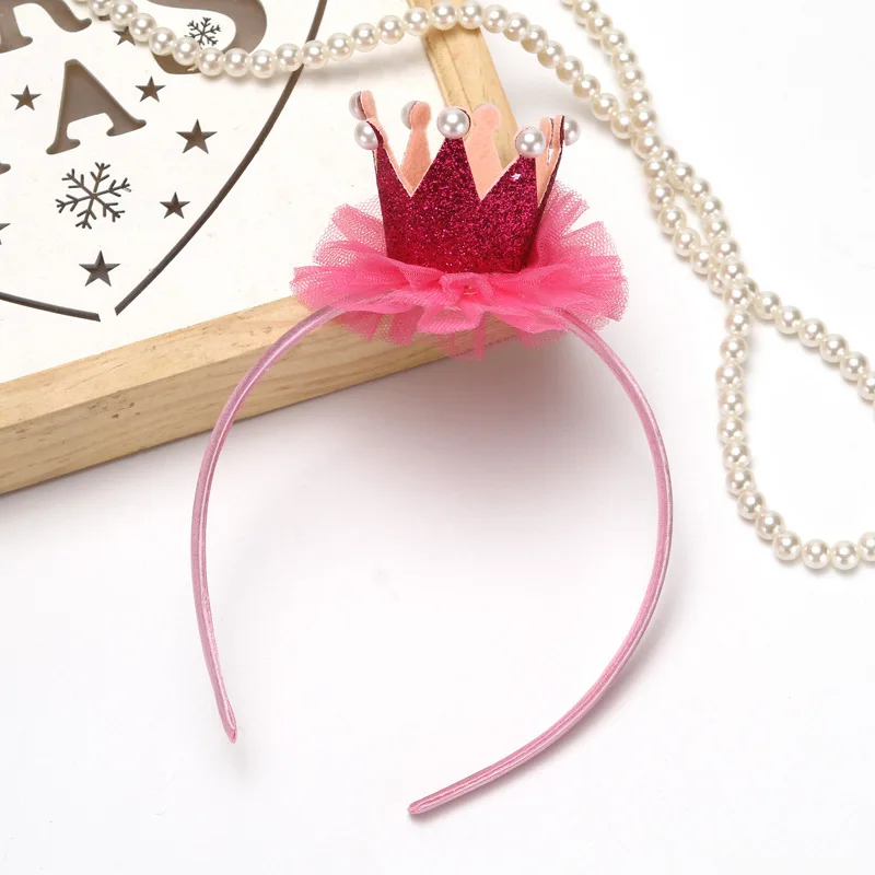 1PCS Children\'s lace crown flower headband headband headgear girl baby bow hairband baby girl accessories set photography