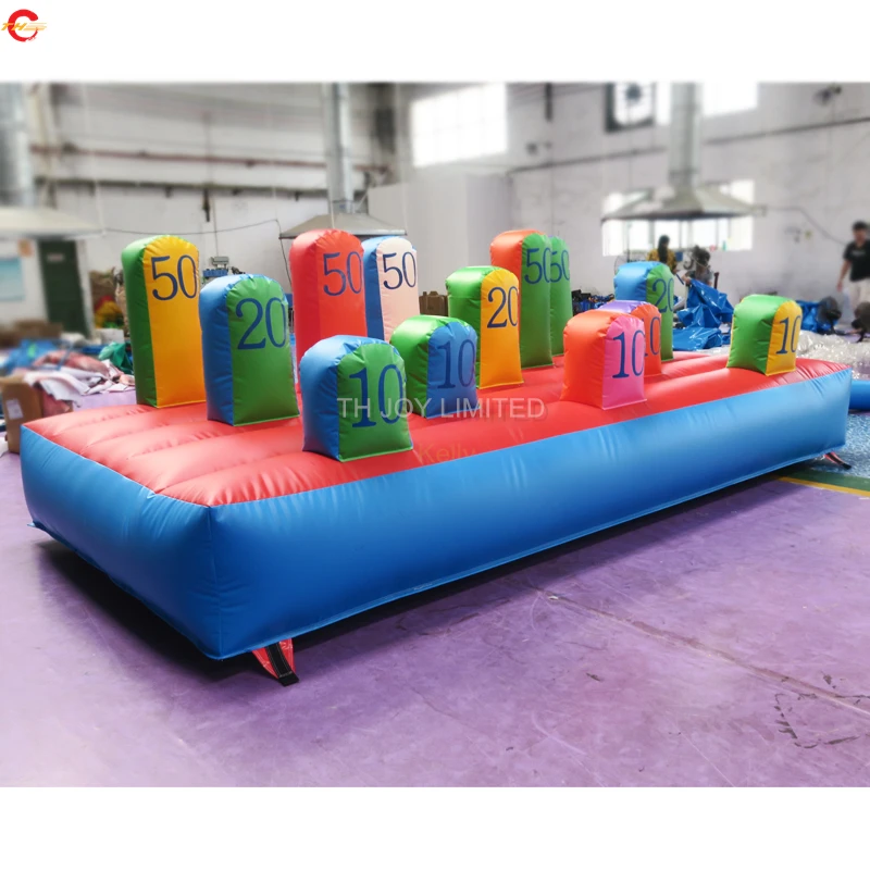 4*2m Carnevale Interattivo Anello Gonfiabile Lancio Carnevale Lancio Hoopla Gioco per Evento di Festa Ventilatore D'aria Cortile Hula Hoop