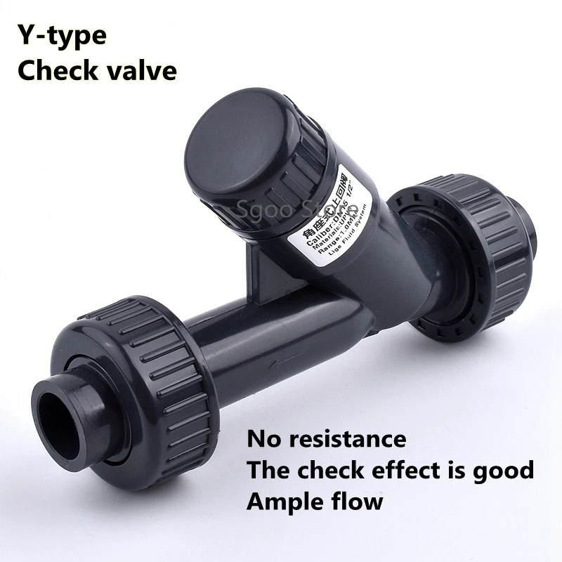 

I.D 20mm~90mm Industrial Top-Grade UPVC Y-Type Check Valve Aquarium Tank Adapter Garden Irrigation Check Coulping Fittings