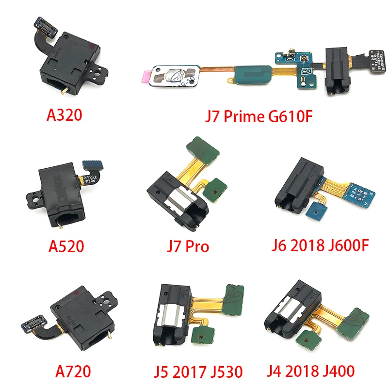 20Pcs，NEW Earphone Headphone Audio Jack Flex Cable For Samsung A3 A5 A7 J3 J5 J7 2017 A320 A520 A720 J7 Prime J4 2018