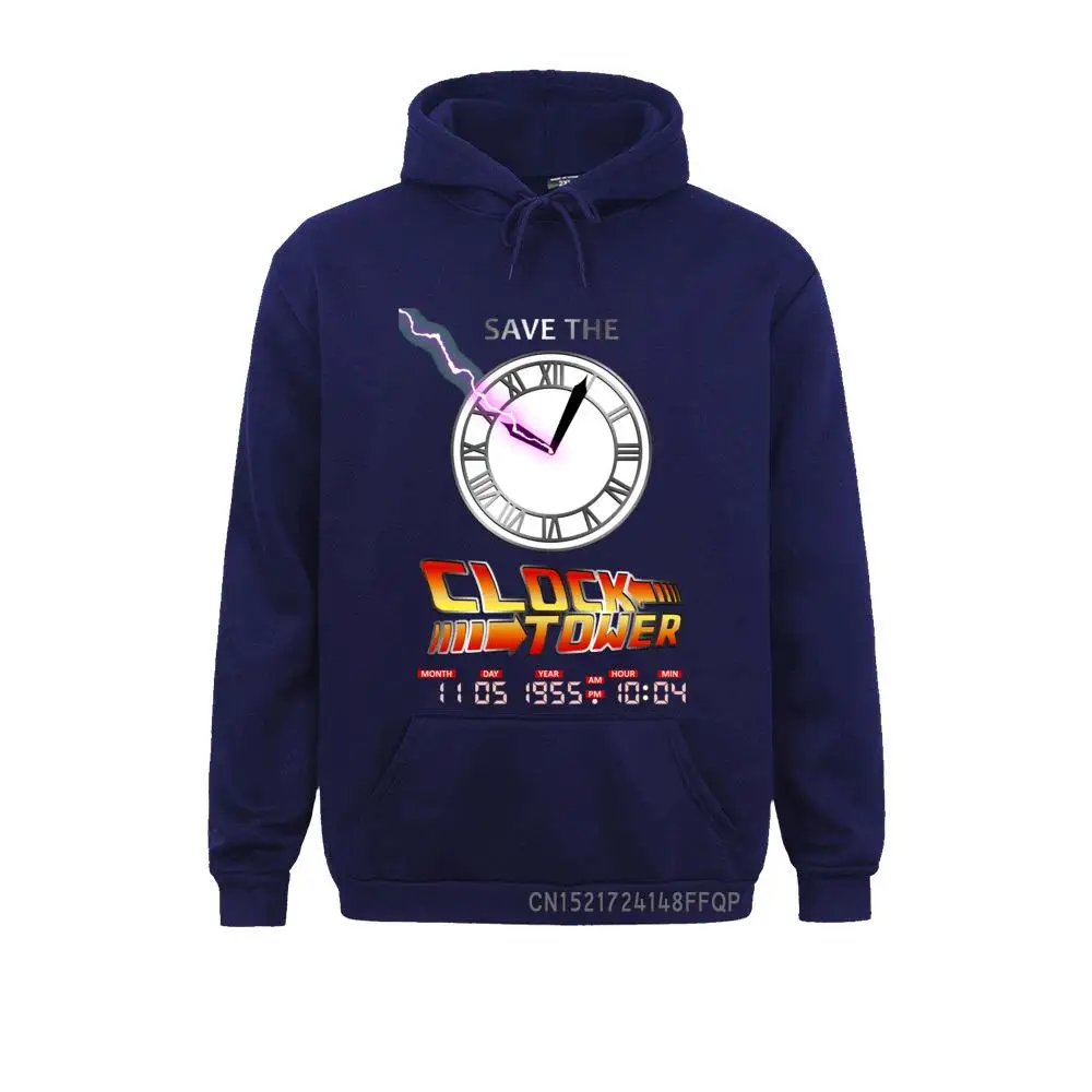 Fiction Film Sweatshirt Men Back To The Future Pullover Clock Tower Marty Doc Delorean Print Hoodie Harajuku Novelty