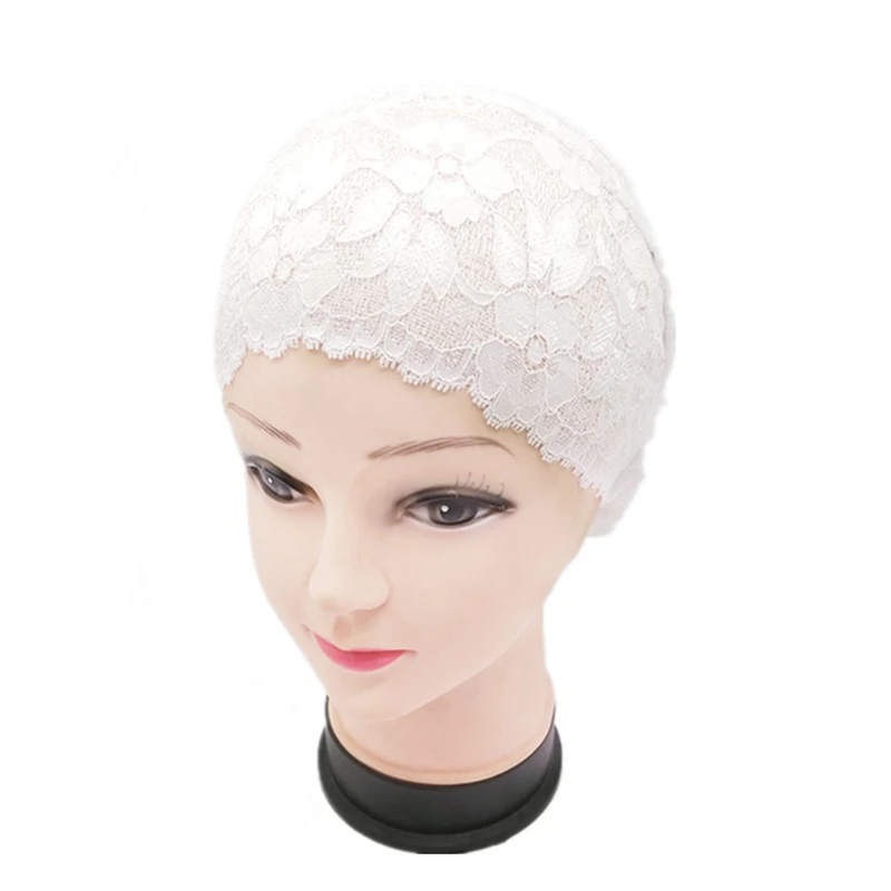 Bufanda interior musulmana para mujer, gorro de flores de encaje, pañuelo para la cabeza, turbante islámico, Hijab, gorro para pérdida de cabello, gorro de quimio para cáncer