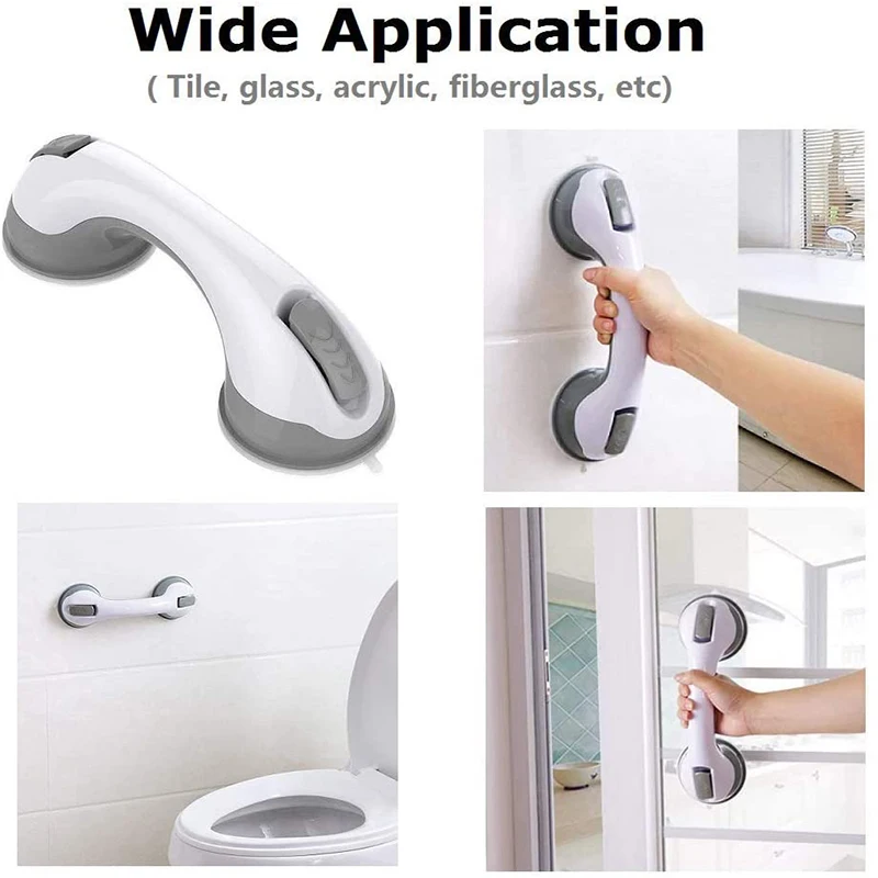 Hot 1/2Pcs Safety Helping Handle Anti Slip Support Toilet Bathroom Safe Grab Bar Handle Vacuum Sucker Suction Cup Handrail