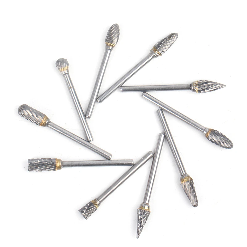 Imagem -05 - Versery-double-cut Tungsten Carbide Rotary Burr Grupo Ferramentas de Fresagem para Alumínio Cobre e Madeira Moagem mm Shank 10 Pcs