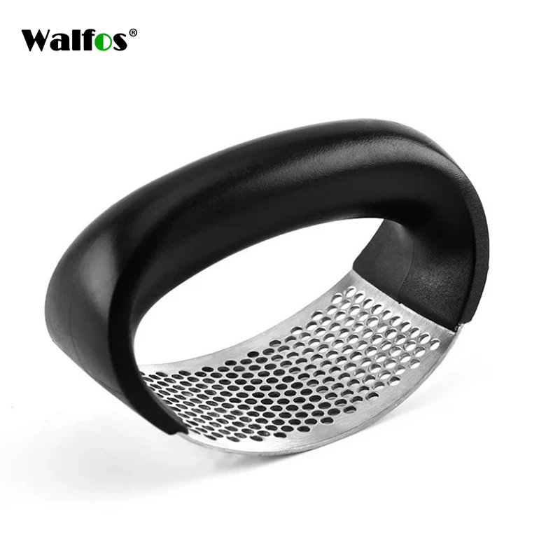 Walfos 1pcs Stainless Steel Garlic Press Manual Garlic Mincer Chopping Garlic Tools Curve Fruit Vegetable Tools Kitchen Gadgets