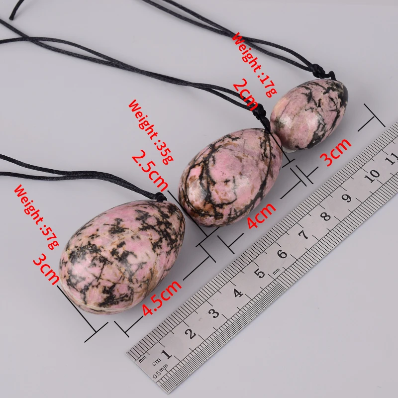 Massage Egg 3 Pcs Set Jade Crystal Rose Quartz Yoni Ball Health Pelvic Floor Muscle Vagina Massager For Kegel Exercise Care Tool